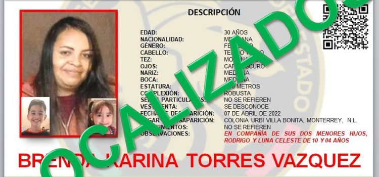 Encuentran a madre y sus 2 hijos que estaban desaparecidos en Nuevo León