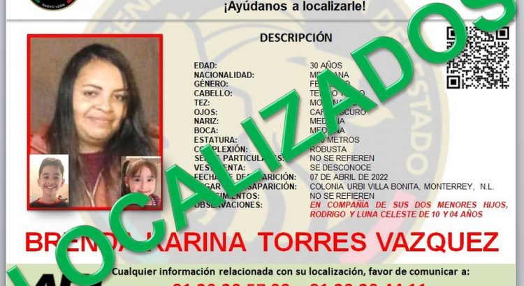 Encuentran a madre y sus 2 hijos que estaban desaparecidos en Nuevo León