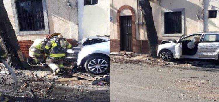 Choque de auto provoca fuga de gas en Monterrey