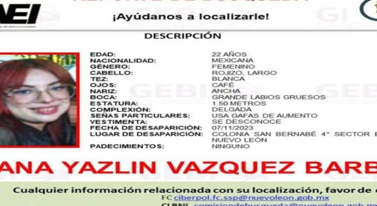 Mariana Yazlin desapareció en Monterrey