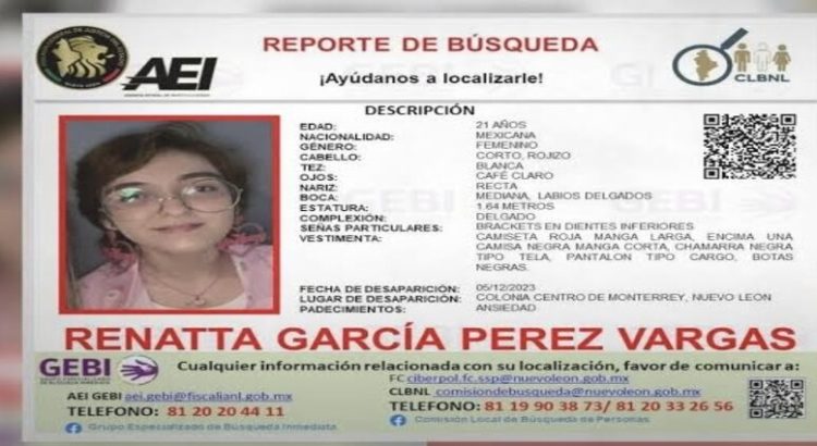 Desaparece joven de 21 años en el Centro de Monterrey