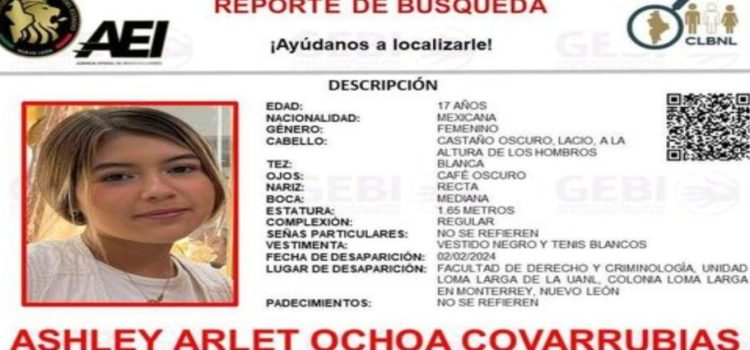 Desaparece estudiante de la Facultad de Derecho de la UANL en Monterrey