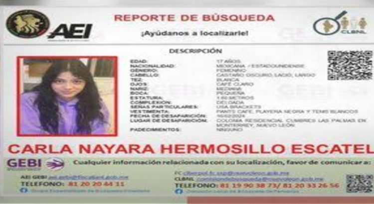 Desaparece joven de 17 años en colonia Cumbres Las Palmas en Monterrey