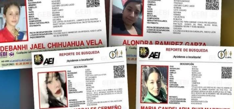 Desaparecen 4 mujeres en el Área Metropolitana de Monterrey