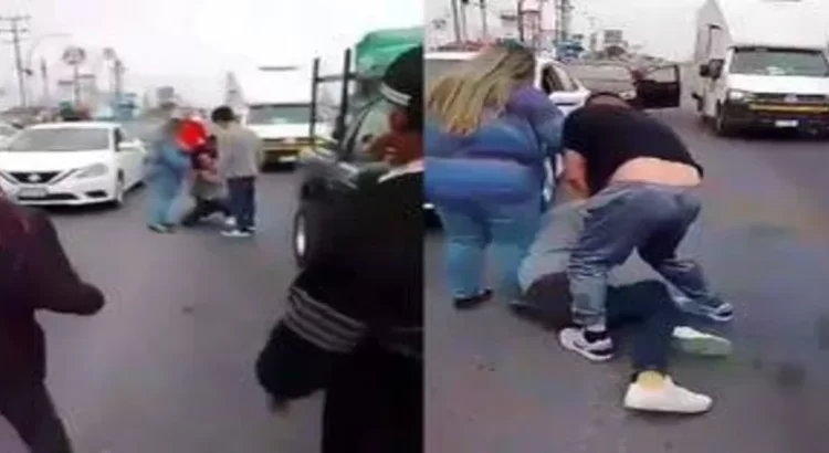 Captan a conductores de autos peleando en Monterrey