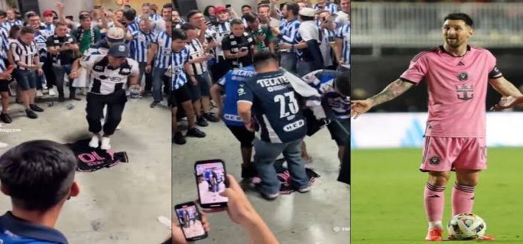 Aficionados de Monterrey bailan sobre playera de Messi