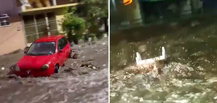 Reporta Protección Civil Nuevo León más de 50 autos varados por inundaciones