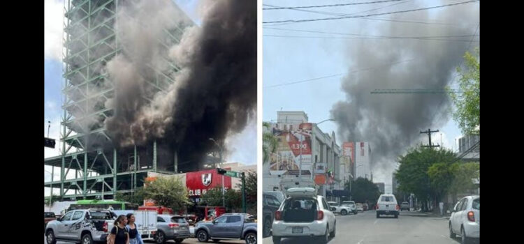 Se registra incendio en edificio del Centro de Monterrey