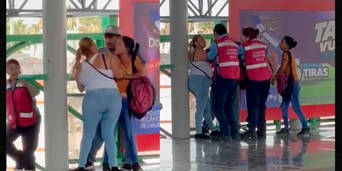 Jóvenes protagonizan presunta pelea de celos en metro de Monterrey