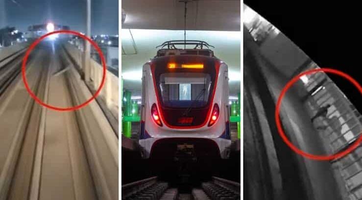 Exhiben en video a hombre por intentar descarrilar tren del Metro de Monterrey