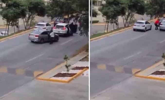 Captan momento en que un hombre es secuestrado en bulevar de Monterrey