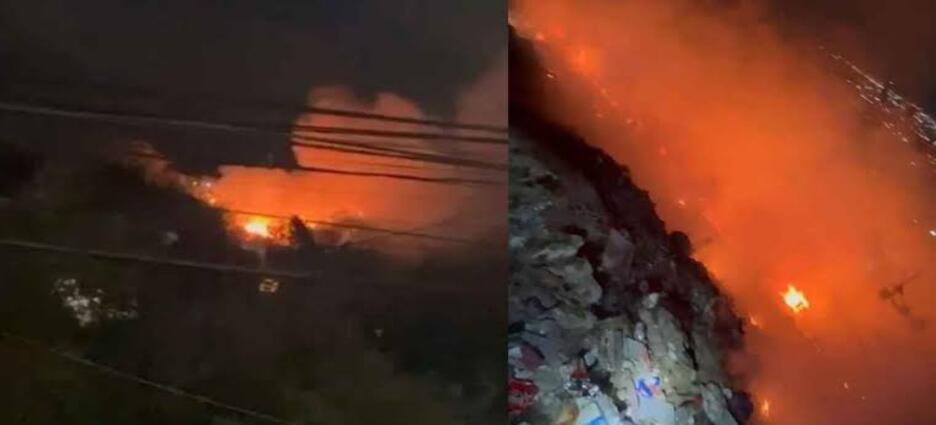 Incendio consume basura en terreno baldío de colonia Altamira en Monterrey