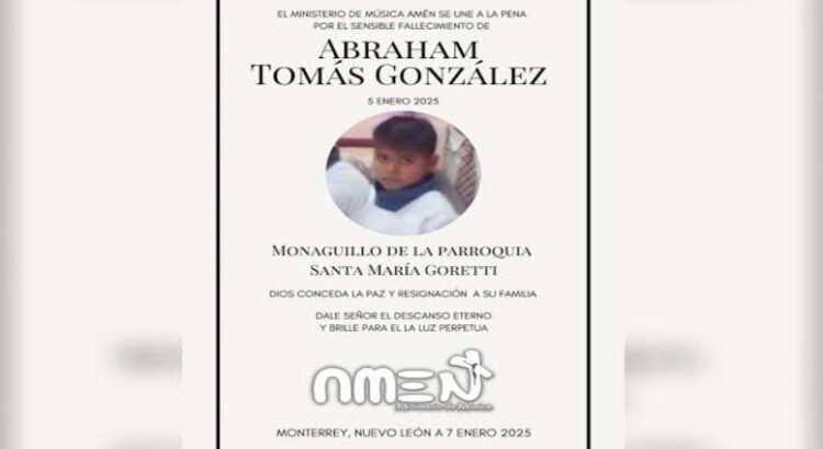 Abraham, niño de 11 años que murió en Monterrey, era monaguillo de una iglesia